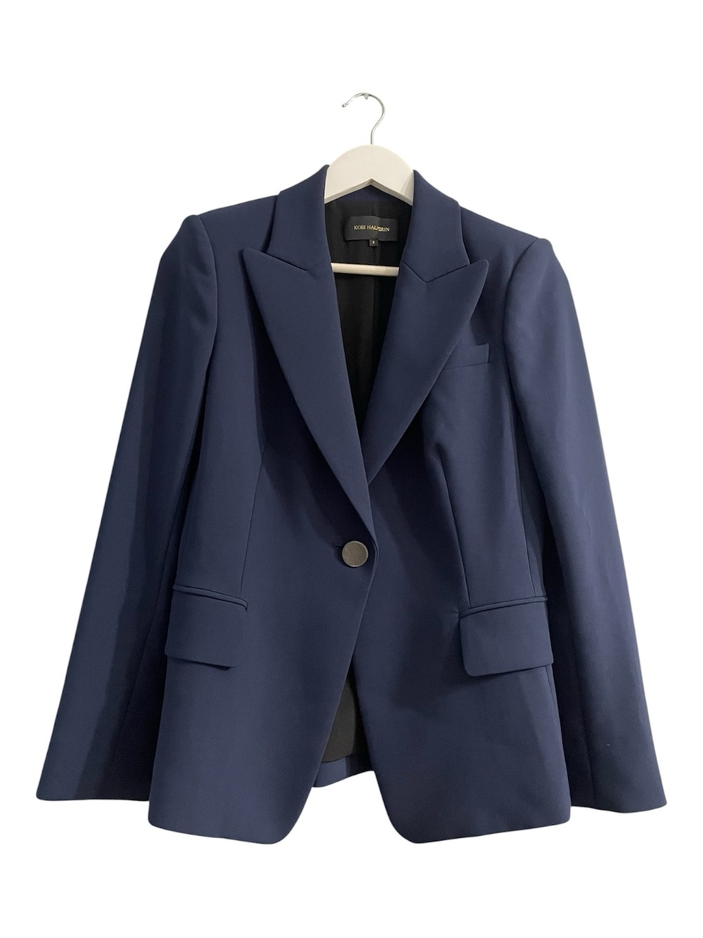 KOBI Halperin Blazer single button closure navy blue structured preppy S